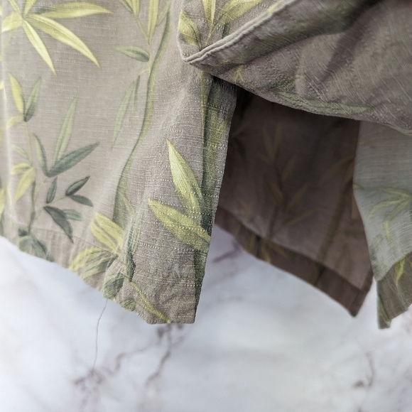 Jamaica Jaxx Shirt XL Men Silk Button Up Short Sleeve Bamboo Leaf Tropic… - Picture 6 of 15
